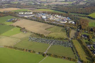 Aerial view, Movie Park Germany in the district Kirchhellen-Nord-Ost in Bottrop, Ruhr area, North