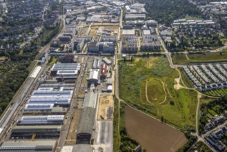 Aerial view, Areal Böhler commercial area and construction site at the VIERZIG549 residential
