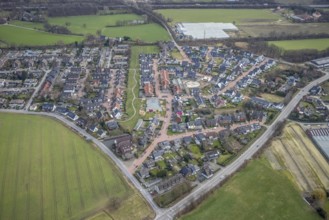 Aerial view, construction site for children's playground, residential area Tappenhof, Hellenstraße