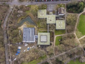 Aerial view, Museumsverein Josef Albers Museum Quadrat e.V. im Stadtgarten, construction site new