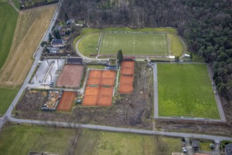 Aerial view, sports facility VfL Grafenwald, Sensenfeld, Bottrop-Kirchhellen, Ruhr area, North
