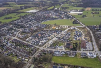 Aerial view, local view Kirchhellen Hackfurthstraße, Bottrop-Kirchhellen, Ruhr area, North