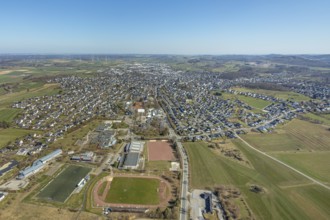 Aerial view, local view, sports field Carl-Diem-Weg, SV 1920 Brilon e.V., stadium Zur Jakobuslinde,