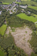 Aerial view, forest damage in the district Zurstraße in Breckerfeld, Sauerland, North