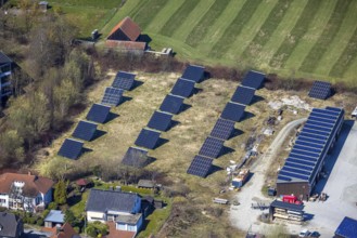 Aerial view, Franz-Heinrich Kraft sawmill and timber business with solar plant, Nordstraße, Brilon,