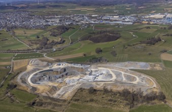 Aerial photograph, Galmeistraße quarry at the Müllstein nature reserve, Brilon, Sauerland, North