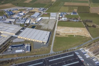 Aerial view, Hinterm Gallberg industrial estate, Oventrop factory premises, Brilon, Sauerland,