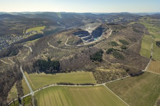 Aerial view, Bilstein quarry, Westdeutsche Grauwacke-Union, Brilon, Sauerland, North