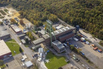 Aerial photograph, headframe at Prosper Haniel mine in the Fuhlenbrock district of Bottrop, Ruhr