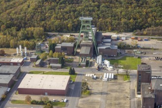 Aerial photograph, headframe at Prosper Haniel mine in the Fuhlenbrock district of Bottrop, Ruhr