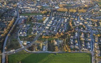 Aerial view, residential area Pastor-Dahlmann-Straße and Kirchhellener Ring with construction site