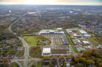 Aerial view, Ostermann Einrichtungs-Centrum in the district Boy in Bottrop, Ruhr area, North