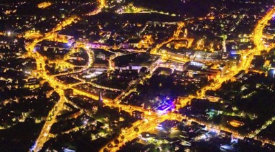 Aerial view, city, Hansa Zentrum, Berliner Platz shopping centre, south-west, Bottrop, Ruhr area,
