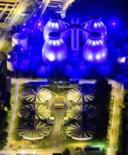Aerial view, Emschergenossenschaft Klärwerk Bottrop, Welheim, Bottrop, Ruhr area, North