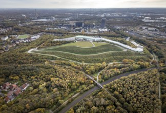 Aerial view, alpincenter Bottrop indoor ski centre on the Prosperstraße spoil tip and former