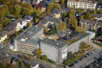 Aerial view, New Bauknecht Quarter with construction work at the RAG building Gleiwitzer Platz in