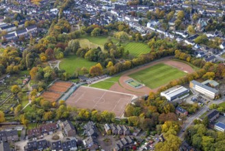 Aerial view, sports field of the Dostlukspor Bottrop club at the Volkspark Batenbrock in the