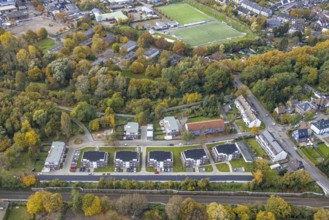 Aerial view, new housing estate Zum Haldenblick in the district Boy in Bottrop, Ruhr area, North