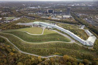 Aerial view, alpincenter Bottrop indoor ski centre on the Prosperstraße spoil tip and former