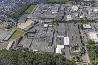 Aerial view, industrial area Westring, META-Regalbau, company premises Fritz Streiter, Bruchhausen,