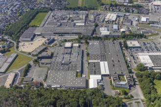 Aerial view, industrial area Westring, META-Regalbau, company premises Fritz Streiter, Bruchhausen,