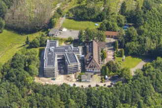 Aerial view, construction site and new building for the children's home Marienfrieden, SkF