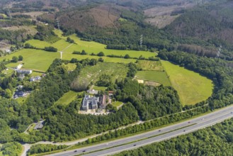 Aerial view, construction site and new building for the children's home Marienfrieden, SkF