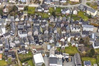 Aerial view, town centre Bad Laasphe, Siegerland, North Rhine-Westphalia, Germany, old town, Bad