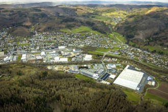 Aerial view, aerial view Bad Laasphe, Siegerland, North Rhine-Westphalia, Germany, Bad Laasphe, DE,
