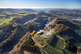 Aerial photograph, Diabaswerk Halbeswig quarry in the district of Heringhausen in Bestwig,