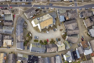 Aerial view, Protestant Church Bad Laasphe, Siegerland, North Rhine-Westphalia, Germany, place of