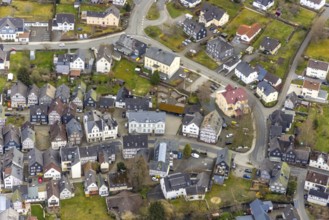 Aerial view, town centre Bad Laasphe, Siegerland, North Rhine-Westphalia, Germany, old town, Bad