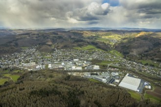 Aerial view, aerial view Bad Laasphe, Siegerland, North Rhine-Westphalia, Germany, Bad Laasphe, DE,