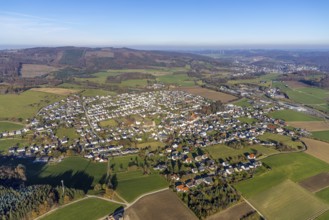 Aerial view, view of Garbeck district in Balve, Sauerland, North Rhine-Westphalia, Germany, Balve,
