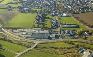 Aerial view, local view Garbeck and company premises RICKMEIER GmbH in the district Garbeck in