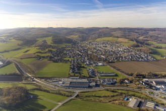 Aerial view, local view Garbeck and company premises RICKMEIER GmbH in the district Garbeck in