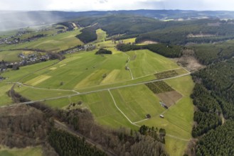 Aerial photo, forest damage in the Holzhausen forest area, Bad Laasphe, Siegerland, North
