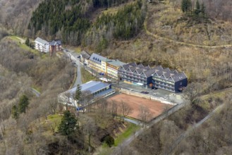 Aerial view, boarding school for girls and boys with state-recognised grammar school and secondary