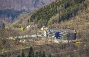 Aerial view, boarding school for girls and boys with state-recognised grammar school and secondary