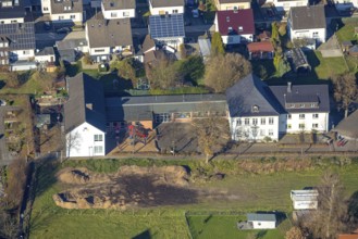Aerial view, Antonius Kindergarten and catholic primary school Drei Könige in the district Garbeck