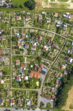 Aerial view, allotment garden association Im Krähenwinkel e.V. in Bergkamen, Ruhr area, North