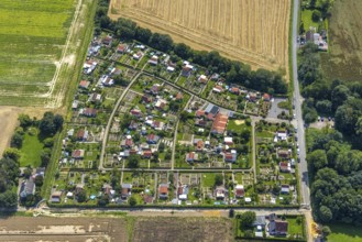Aerial view, allotment garden association Im Krähenwinkel e.V. in Bergkamen, Ruhr area, North