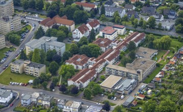 Aerial view of the AWO retirement home Hermann-Görlitz-Seniorenzentrum, Bergkamen, Ruhr area, North