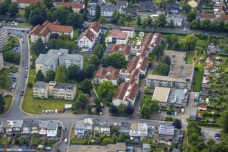 Aerial view of the AWO retirement home Hermann-Görlitz-Seniorenzentrum, Bergkamen, Ruhr area, North