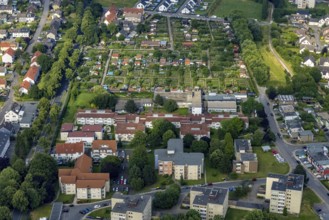 Aerial view of the AWO retirement home Hermann-Görlitz-Seniorenzentrum, Bergkamen, Ruhr area, North