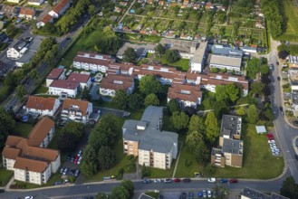 Aerial view of the AWO retirement home Hermann-Görlitz-Seniorenzentrum, Bergkamen, Ruhr area, North