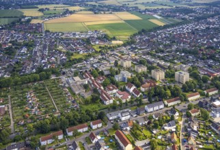 Aerial view of the AWO retirement home Hermann-Görlitz-Seniorenzentrum, Bergkamen, Ruhr area, North
