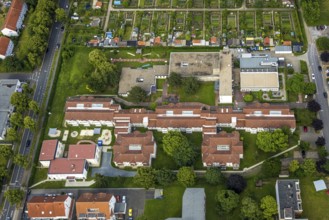 Aerial view of the AWO retirement home Hermann-Görlitz-Seniorenzentrum, Bergkamen, Ruhr area, North