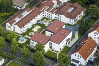Aerial view of the AWO retirement home Hermann-Görlitz-Seniorenzentrum, Bergkamen, Ruhr area, North
