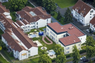 Aerial view of the AWO retirement home Hermann-Görlitz-Seniorenzentrum, Bergkamen, Ruhr area, North